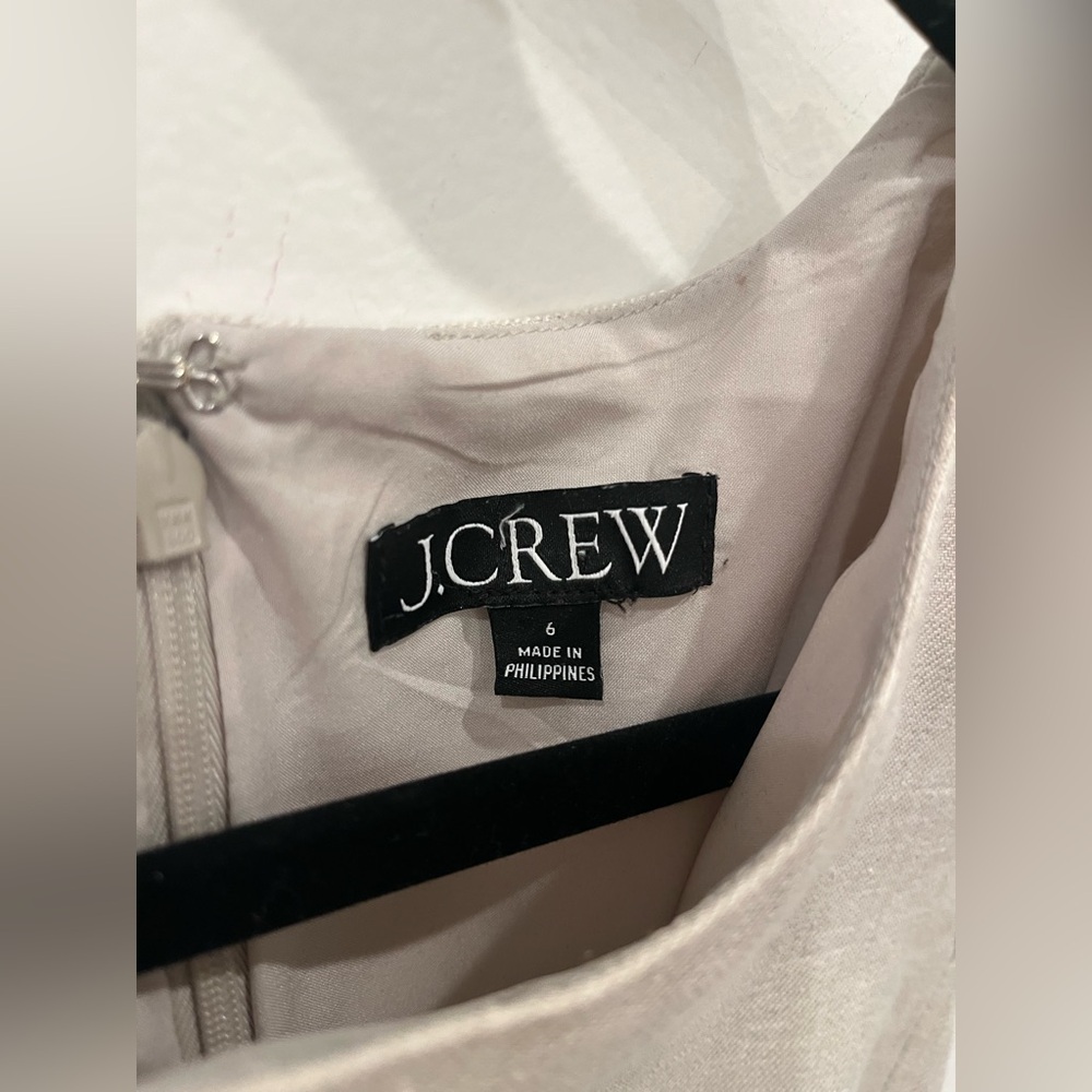 J. Crew Linen Size 6 Beige Resume Dress Career Work Minimalist - Picture 3 of 9